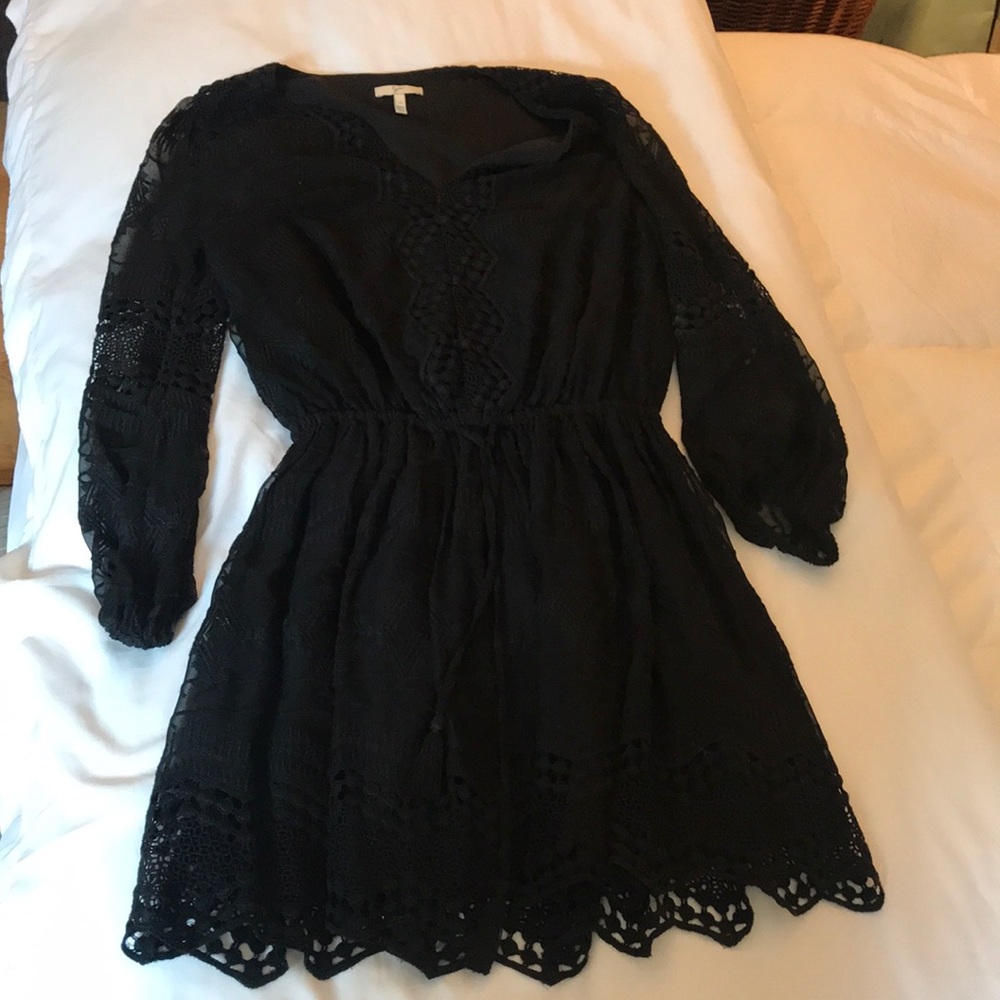 Joie black lace dress